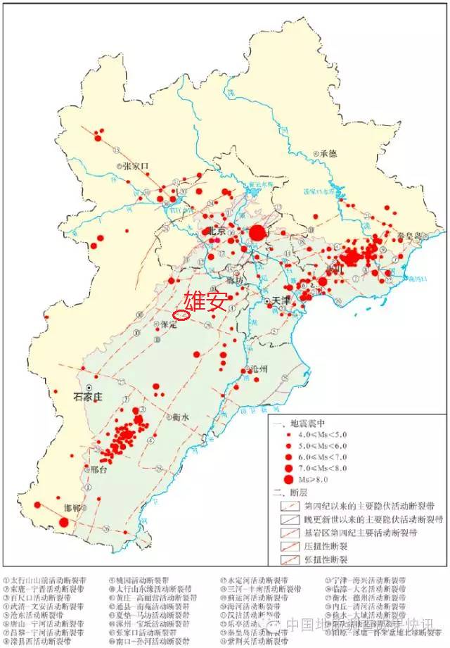 图京津冀地区主要活动断裂带分布图京津冀平原区深层地下水降落漏斗