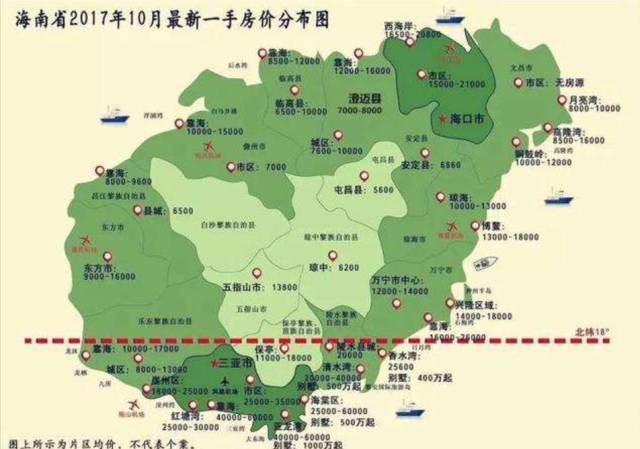 第一:东部圈 大三亚圈:位于北纬18度上下,是海南发展最早的区域,房价