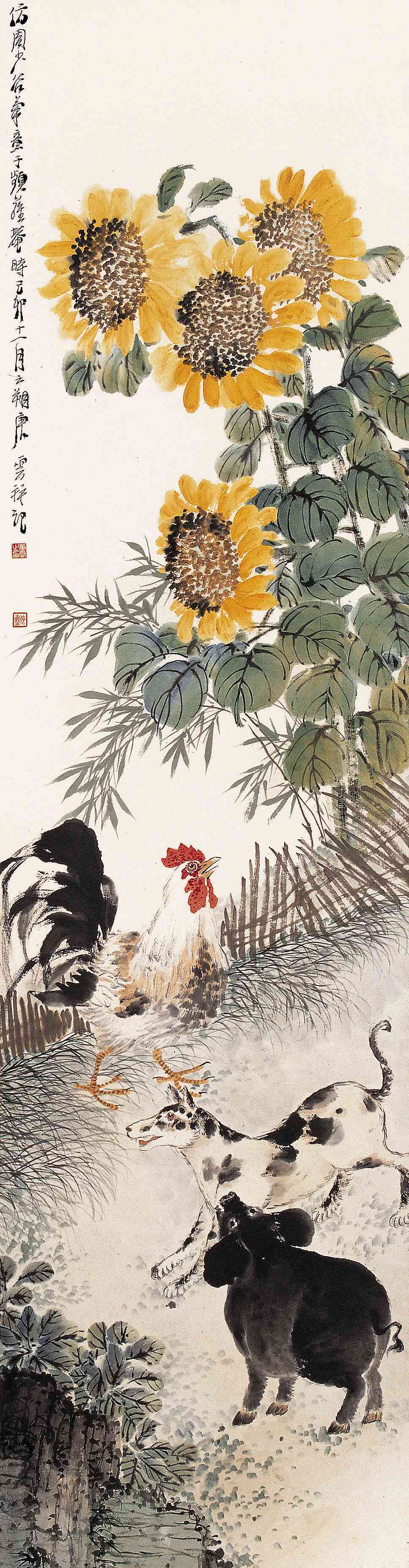 上海驰翰美术馆 德基美术馆 尺寸:127×33cm 款识:仿周少谷笔意于频炮