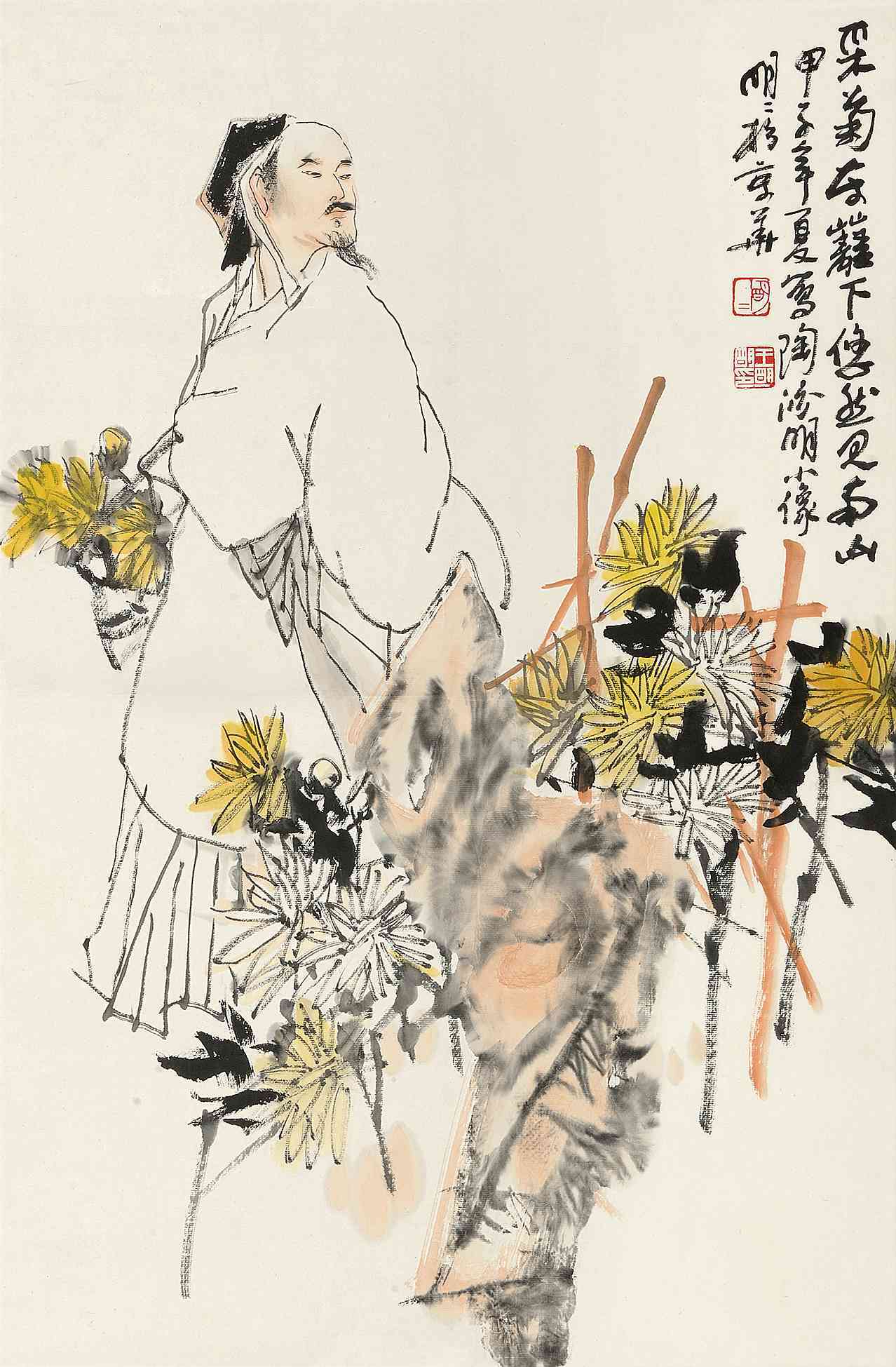 美院美术馆 广东博物馆 何香凝美术馆尺寸:68×45cm 款识:采菊东篱下