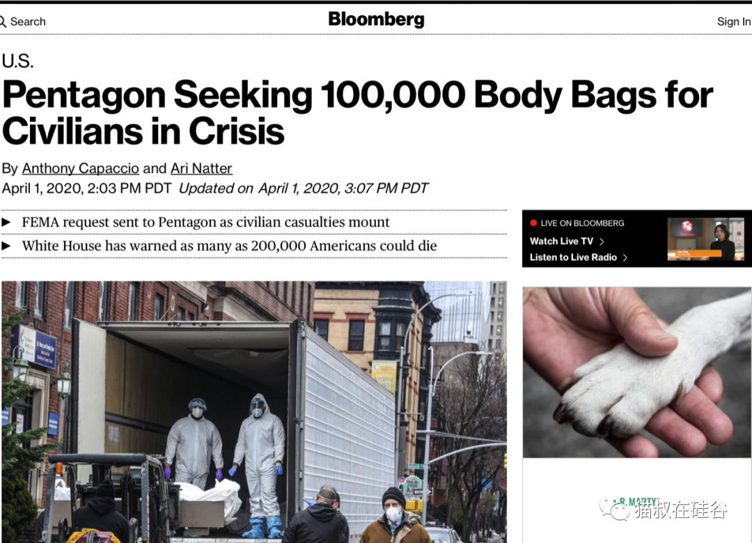美国准备10万裹尸袋 口罩问题也服软了:想戴就戴吧