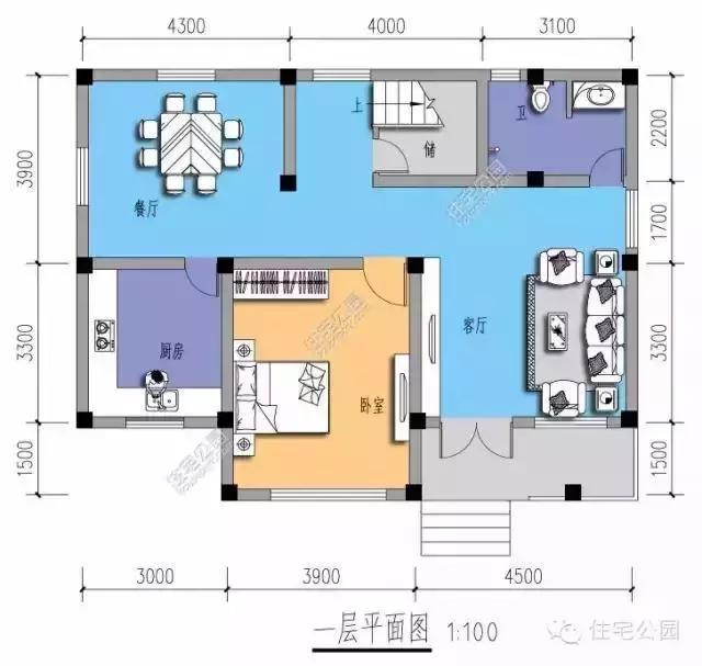 平面佈局圖:建築面積:198.9平方米佔地尺寸:11.6米x8.