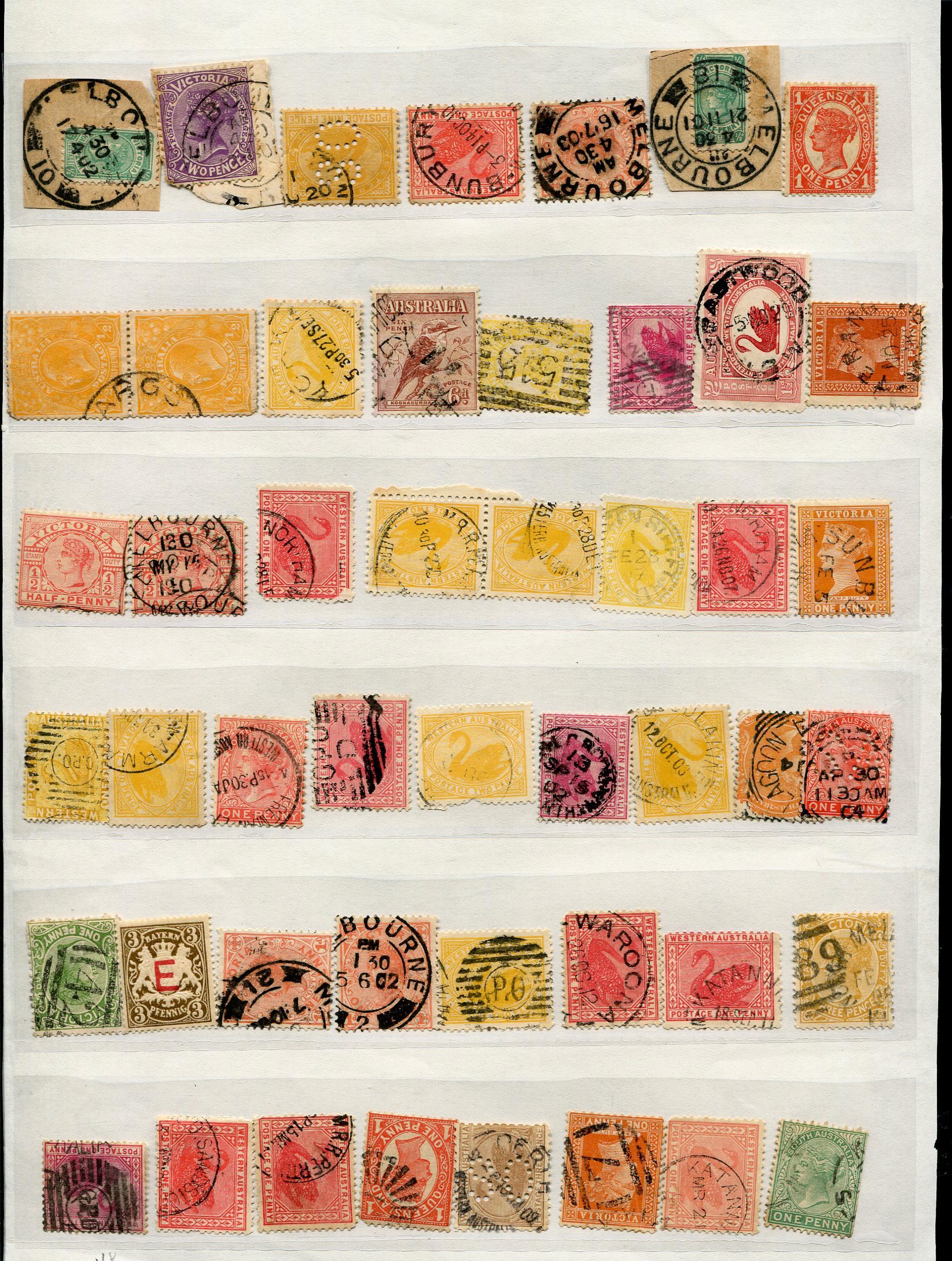 澳大利亚邮票旧约109枚(部分剪片)