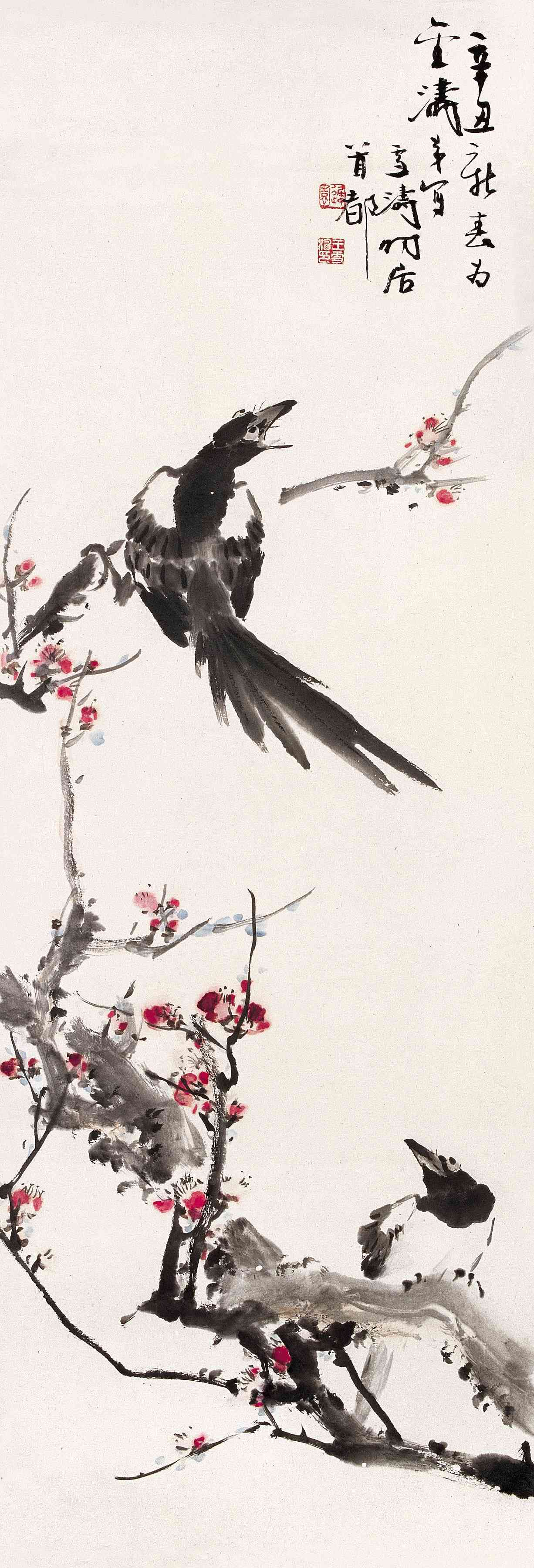 何香凝美术馆 尺寸:99×34cm 款识:辛丑新春为金涛弟写,雪涛时居首都