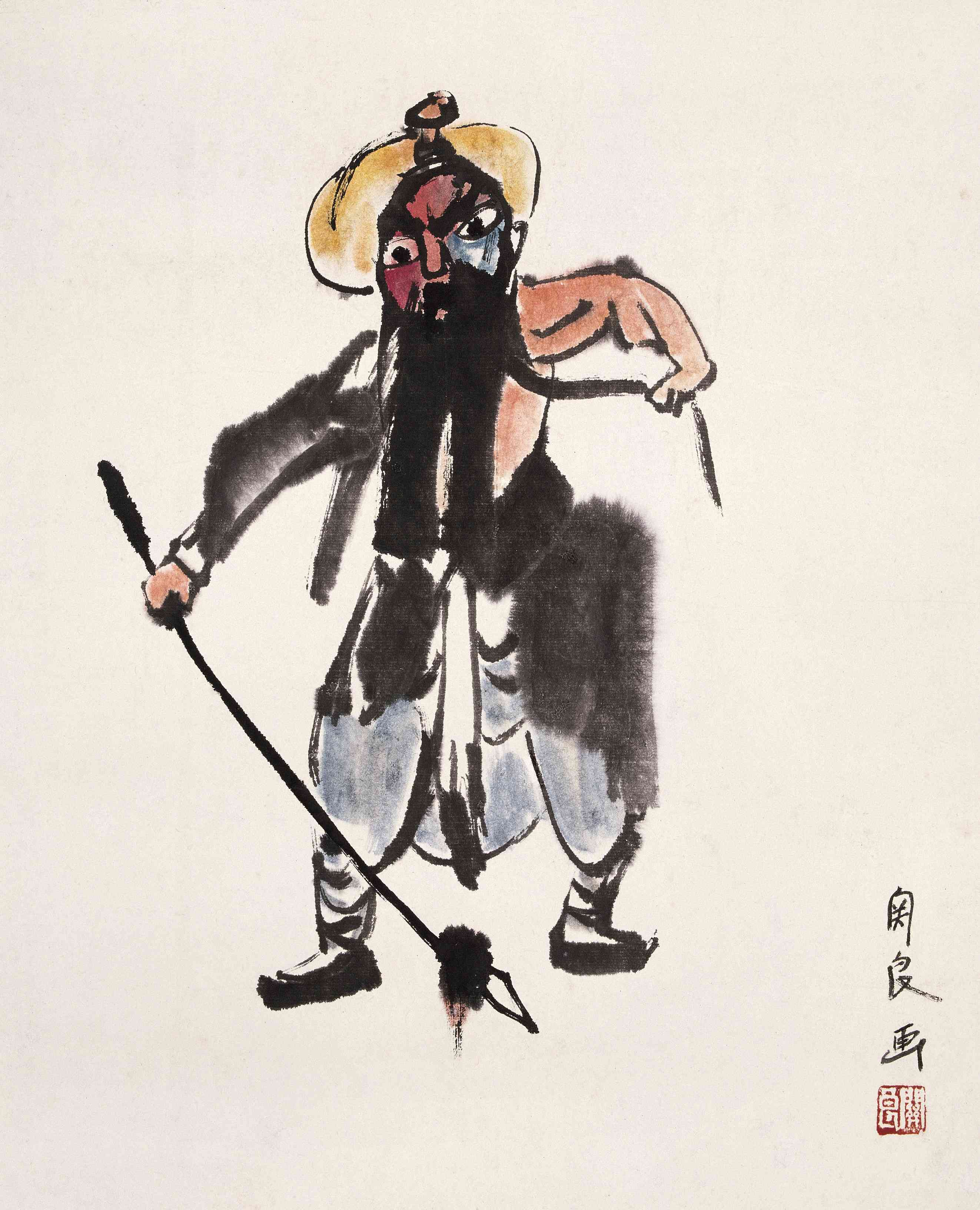 5×37.5cm款识:关良画.印文:关良