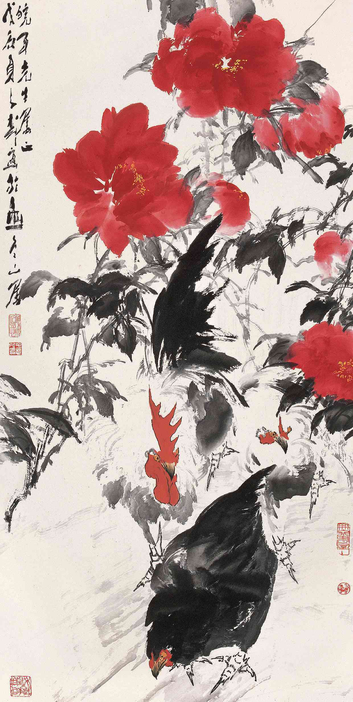 双吉图尺寸:137×69cm款识:皖平先生属正,戊辰夏子武写于幽冬山居.