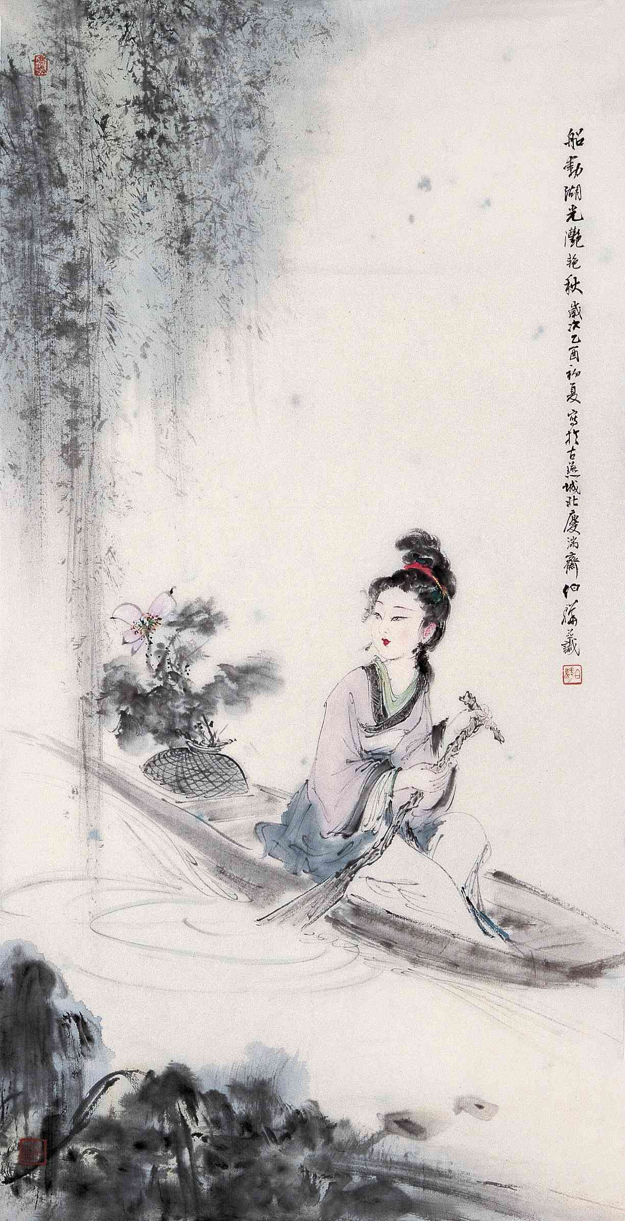 劃舟仕女_劃舟仕女圖片,鑑賞,作品_新浪美術館_新浪網