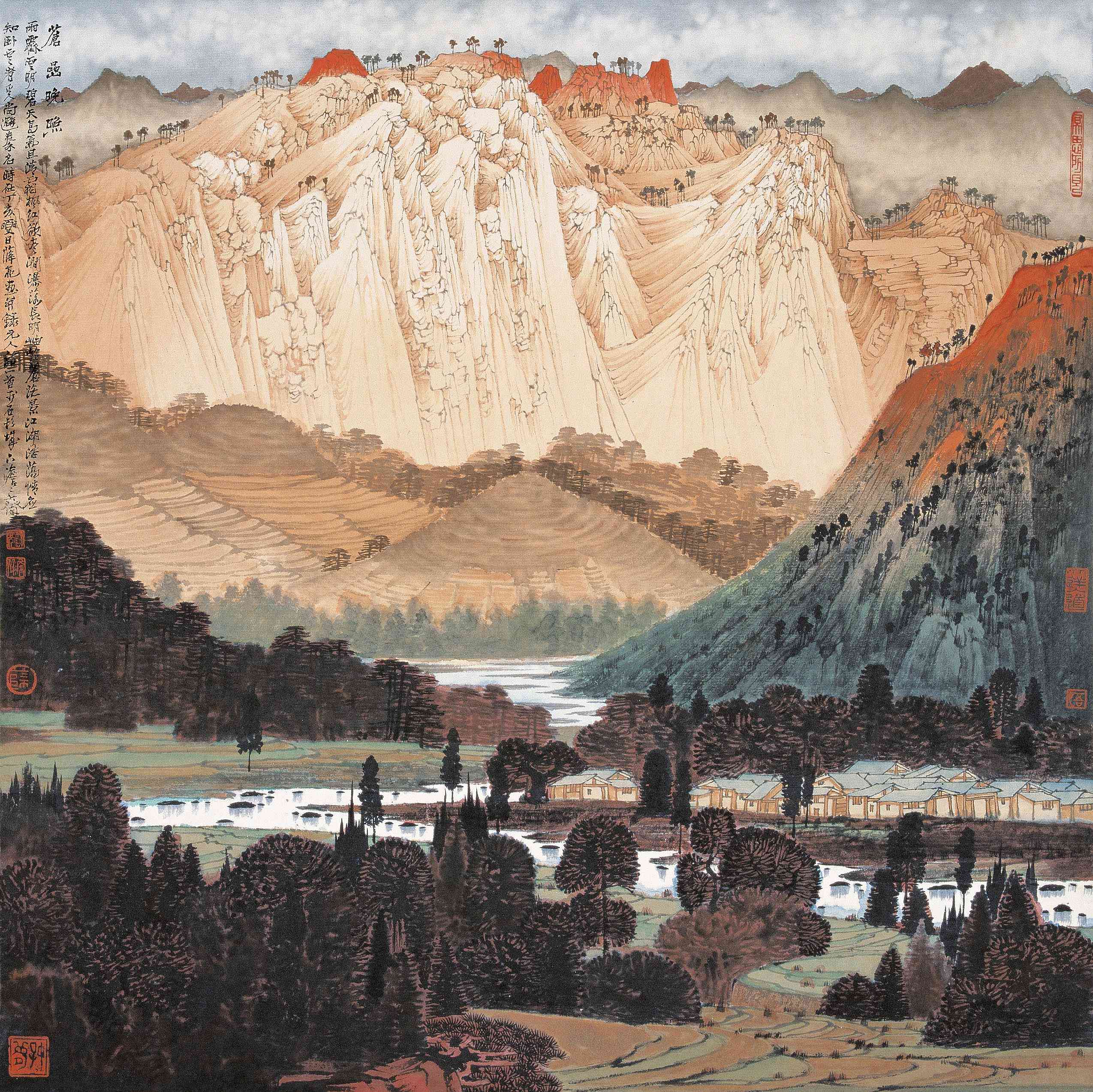 时在丁亥夏日薛亮画并录元人诗一首于石头城下淡淡斋. .