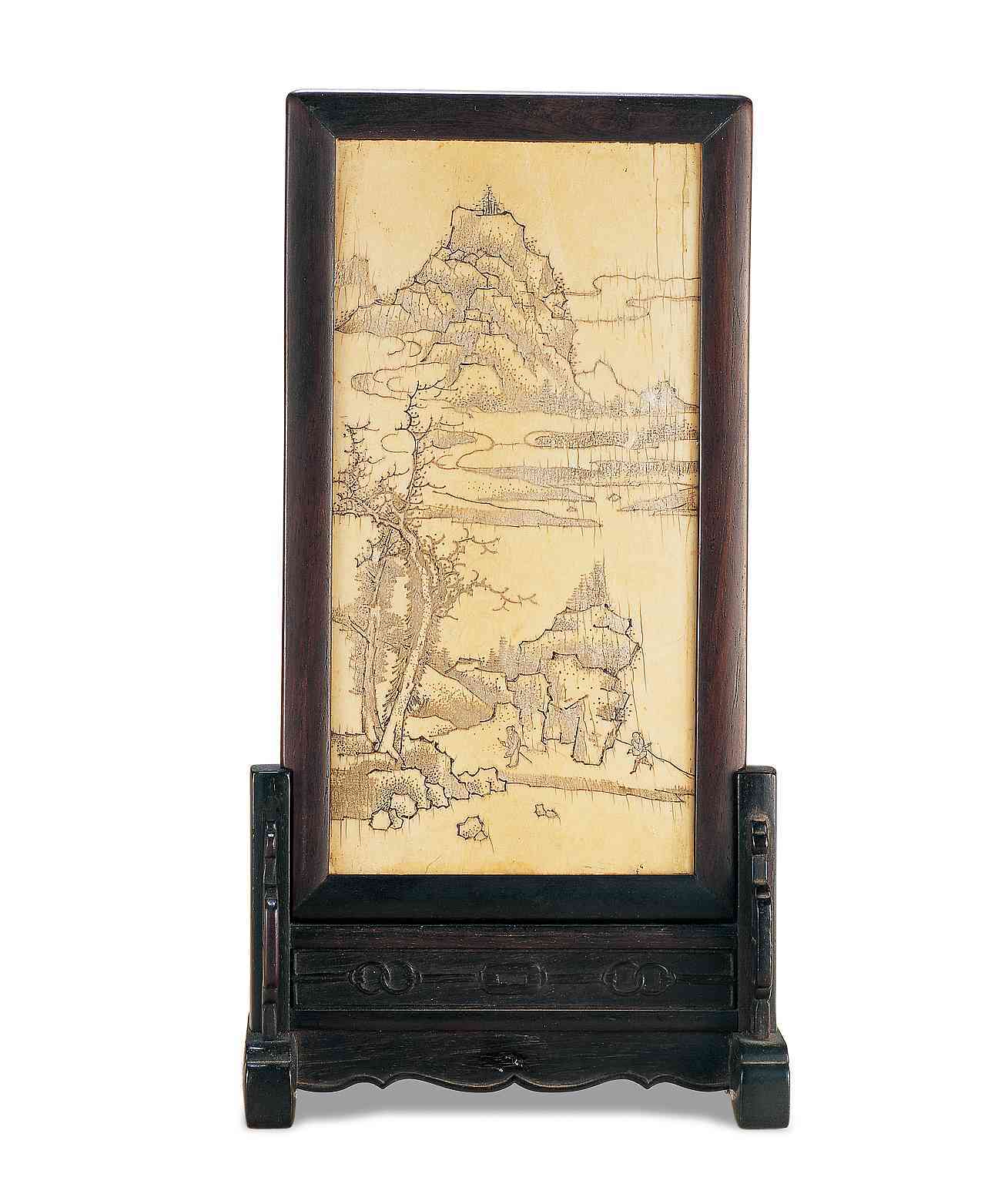 象牙山水小插屏_象牙山水小插屏图片,鉴赏,作品_新浪美术馆_新浪网