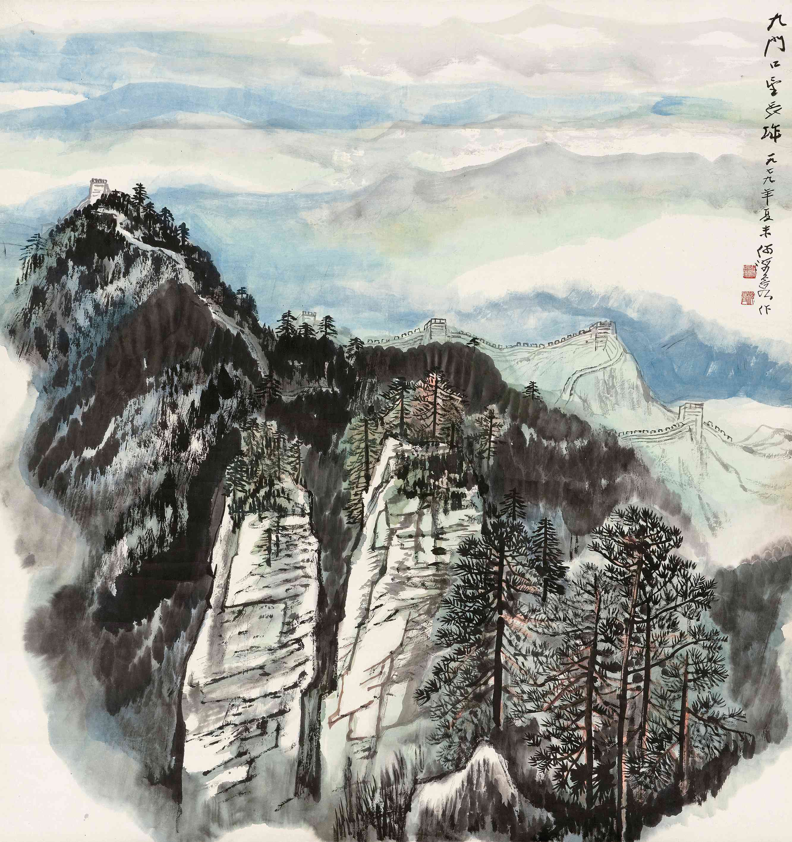 何海霞画长城图片