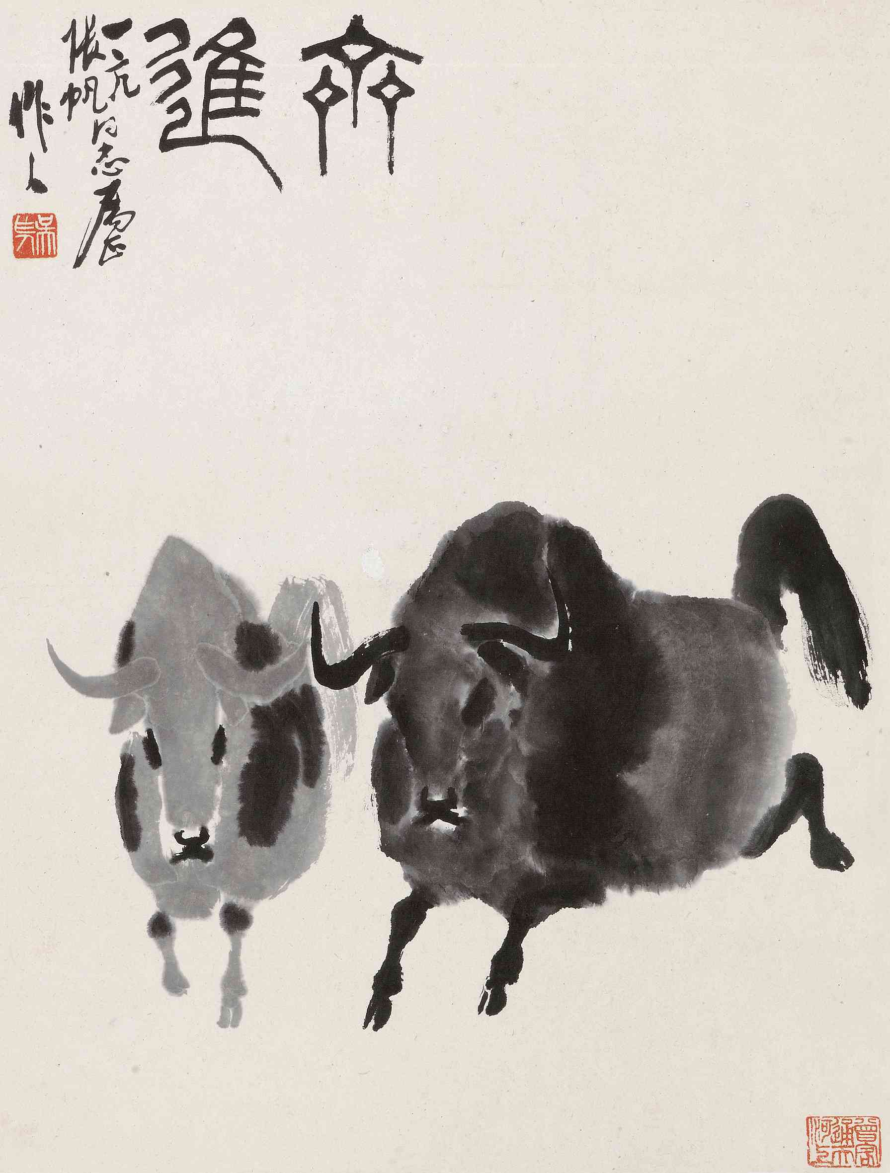 钤印:吴作人,曾客通天河上
