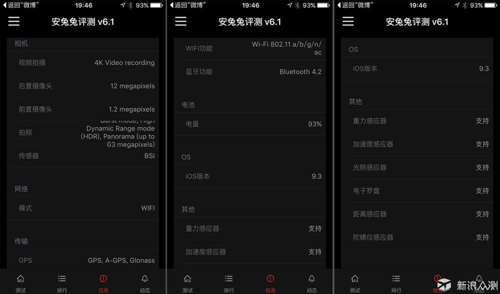安兔兔获取的 iphone se 参数