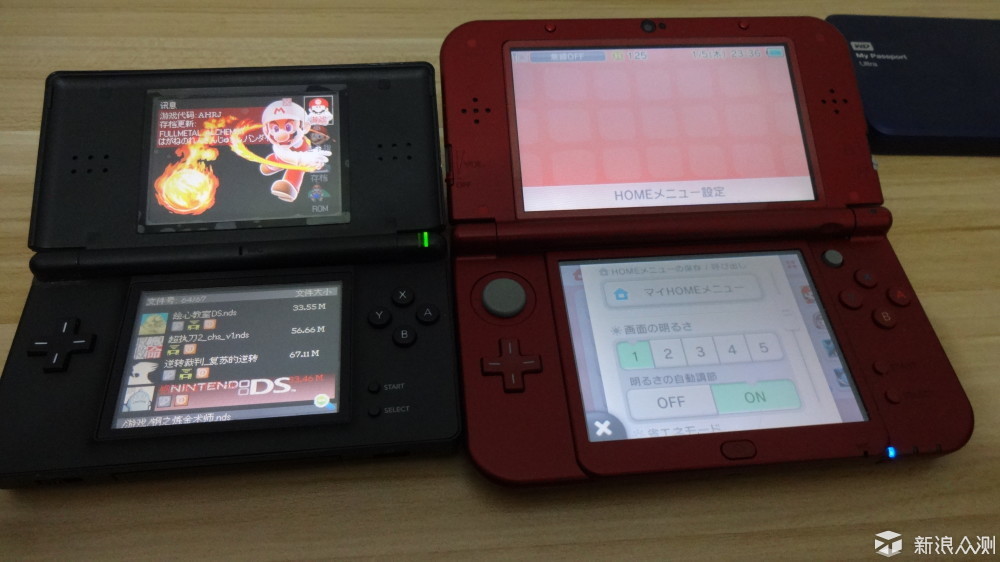 nintendo新老双屏掌机,任天堂ndsl与new3dsll